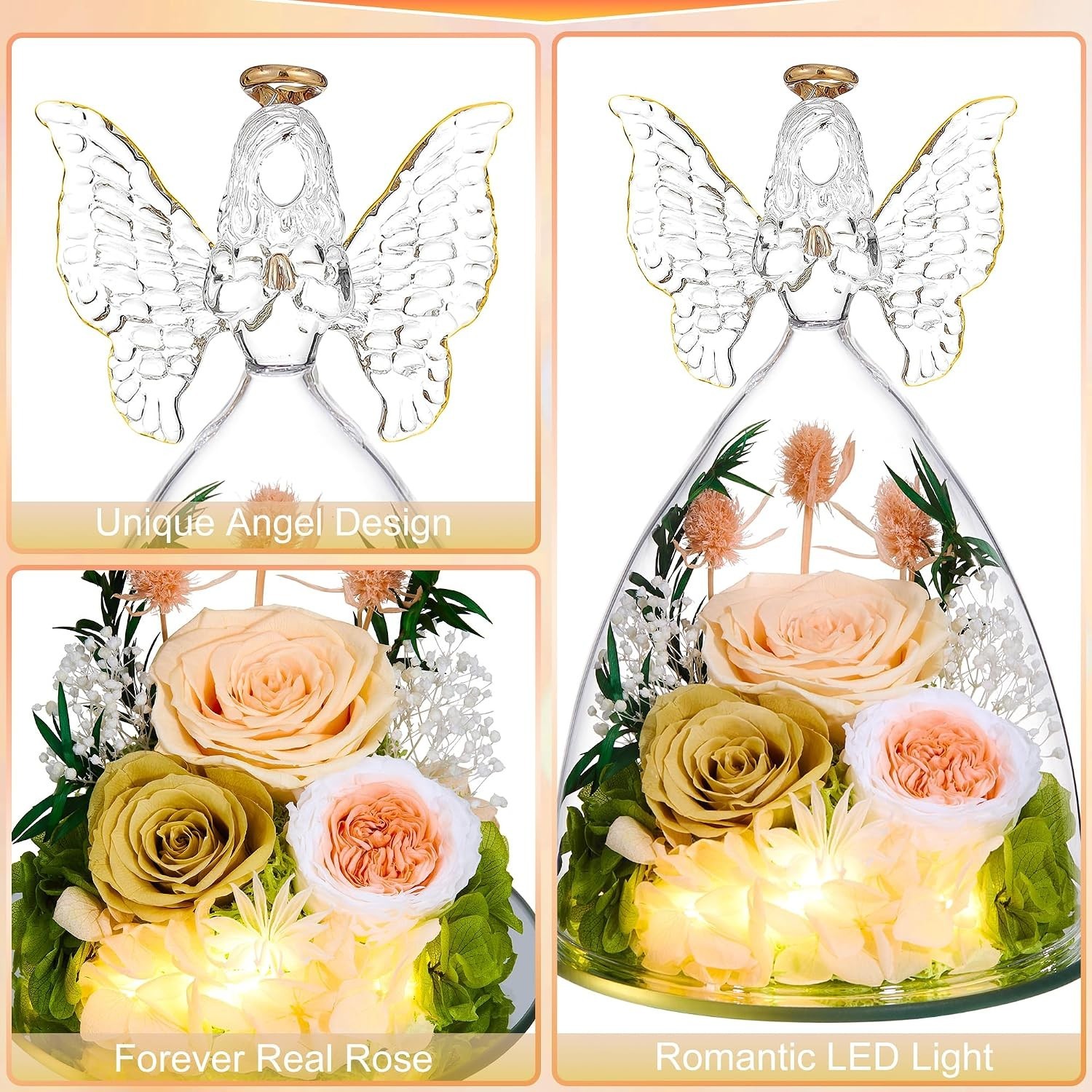 Forever Rose Gift for Women Angel Figurine