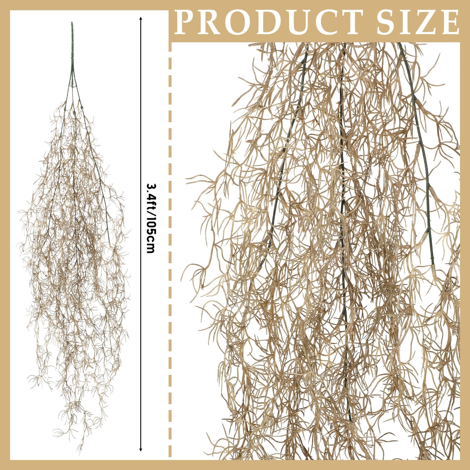 Spanish Moss 41 Inch Fake Hanging Succulents Faux Artificial Vines Garland 12