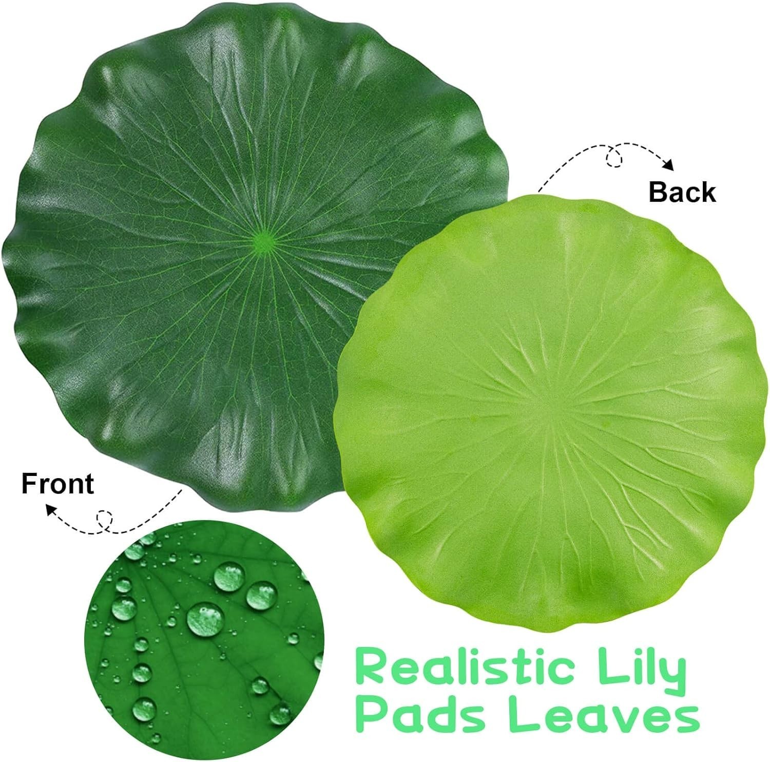 Complete 12-Piece Set of Floating Foam Lotus Leaves for Indoor & Outdoor Use