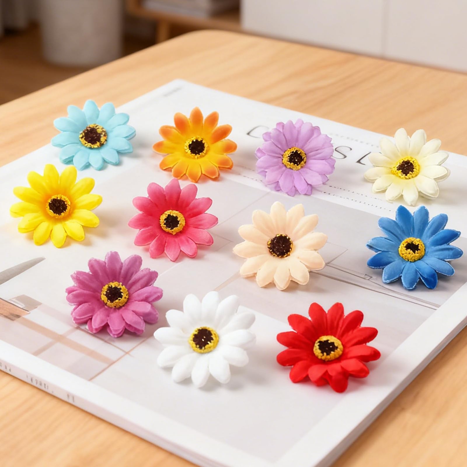 50Pcs 2.3 inch Fake Sunflower Heads, Pink Sunflower Artificial Flowers Heads …