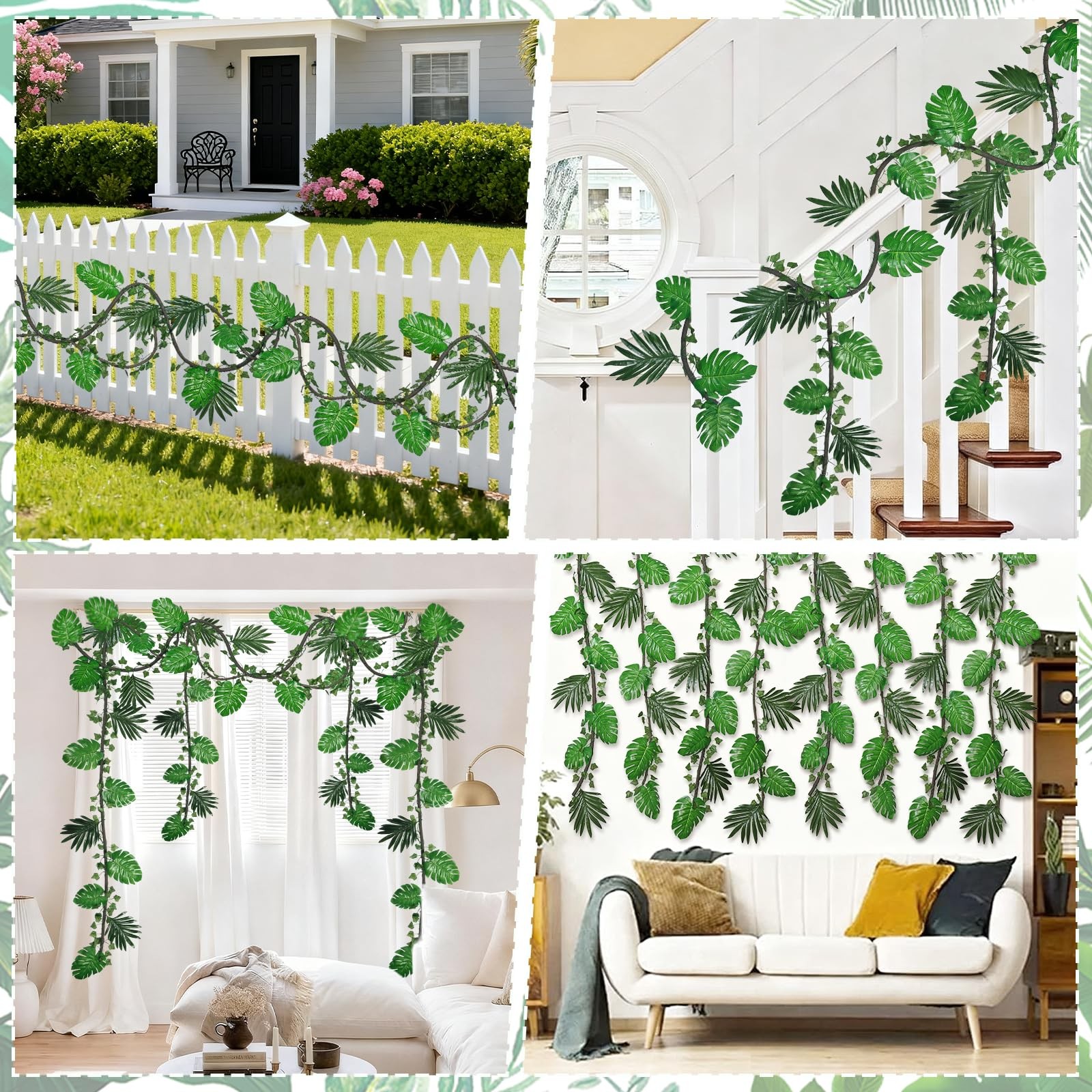 2Pcs 9ft Jungle Theme Party Decorations Artificial Rattans 5 Ivy Fake Vines T…
