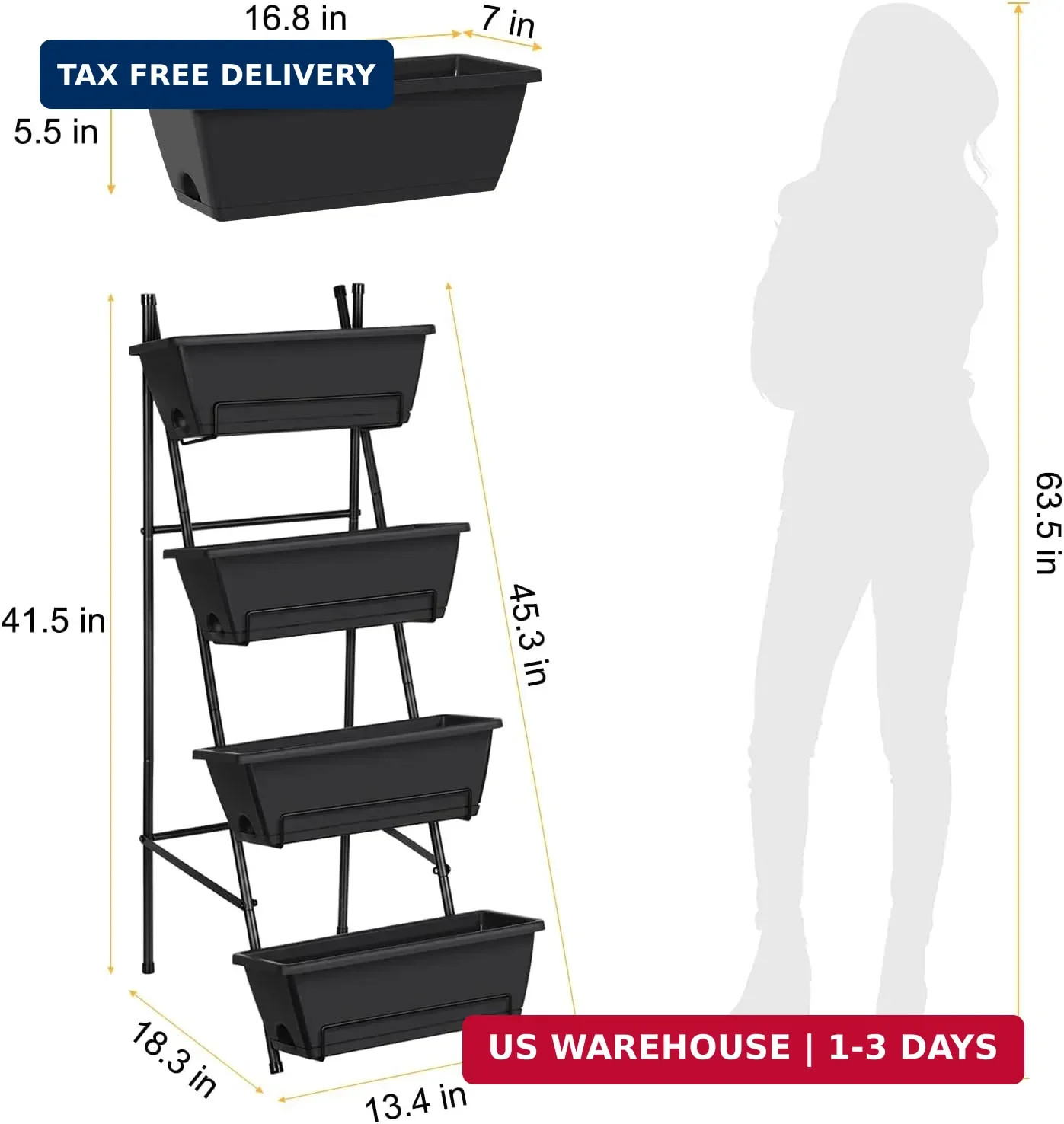OYEAL Raised Garden Bed 4 Tier Vertical Garden Planters Indoor Outdoor Raised Pl