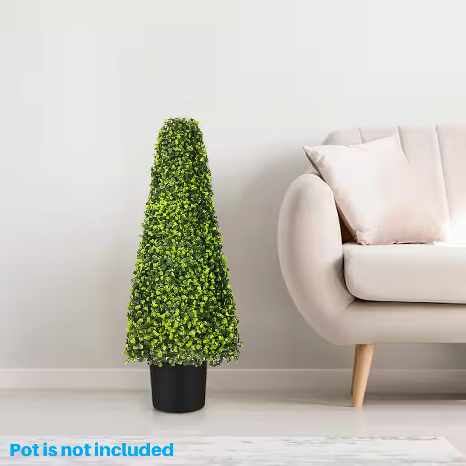 25.6” Artificial Topiary Tree Faux Boxwood Tower Home Garden In/Outdoor Decor