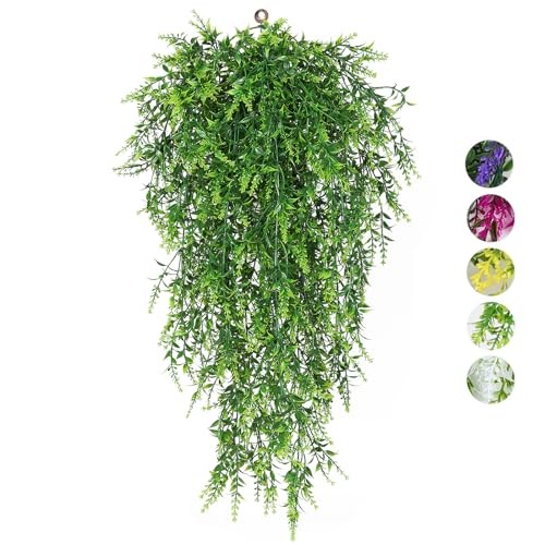 4pcs Fake Hanging Plants 30.3IN Faux Artificial Wall Plant Greenery Lavender