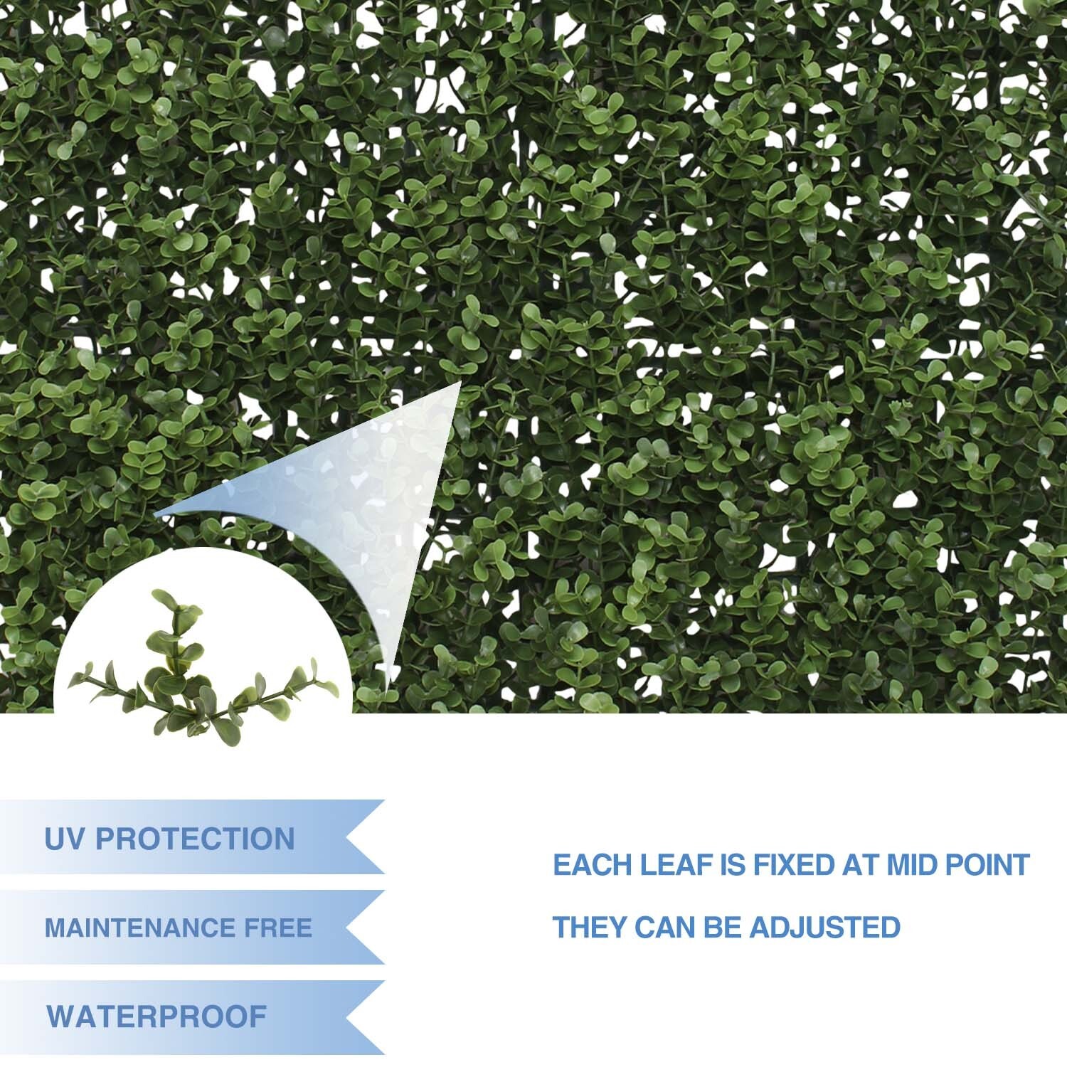 Clearance Sale 20″ Artificial Olive Buxus Leaf Fence Panel Home Holiday Decor