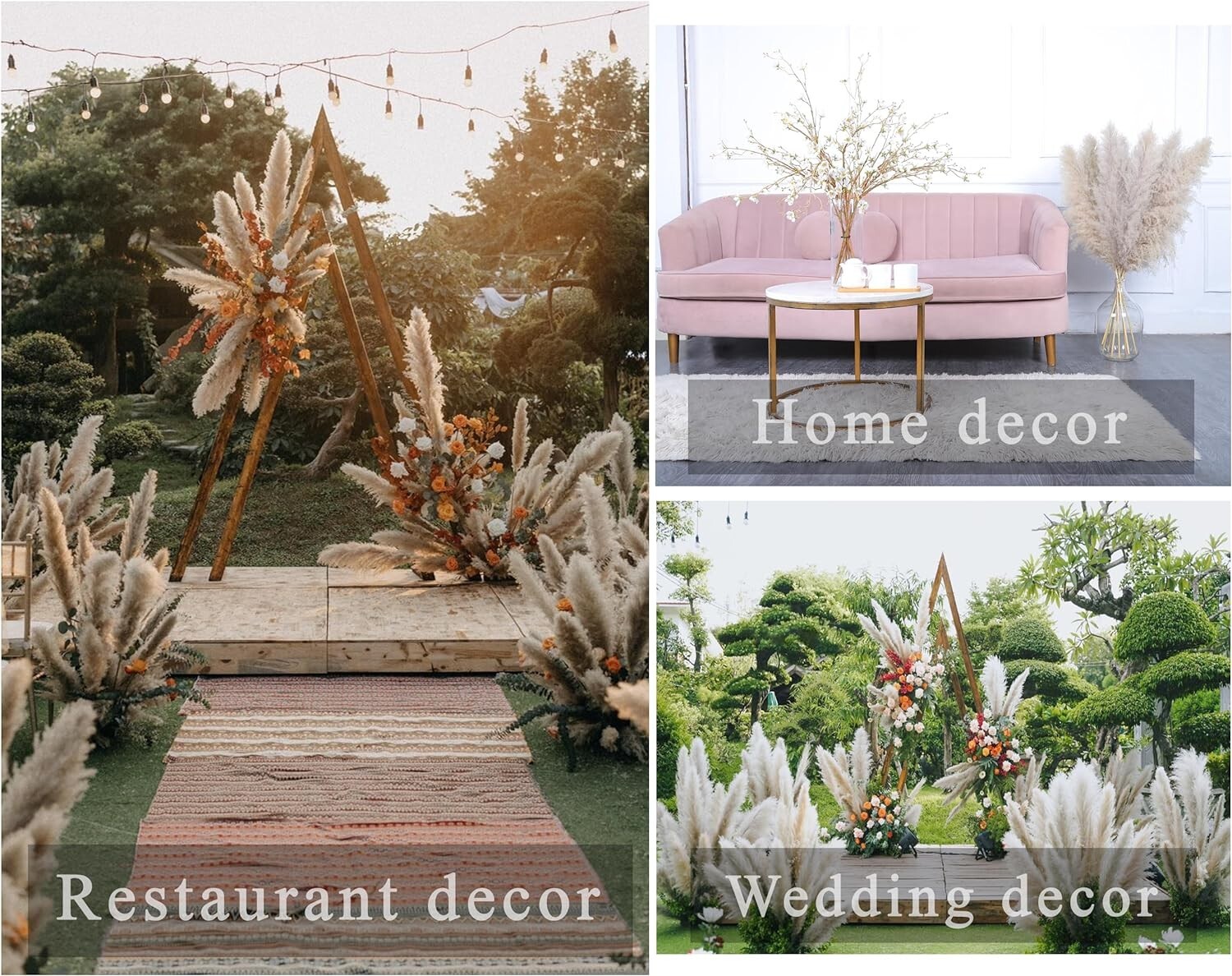 15 Stems 43” inch Pamwee Natural Dried Pampas Grass Decor Tall, Large and Fluffy