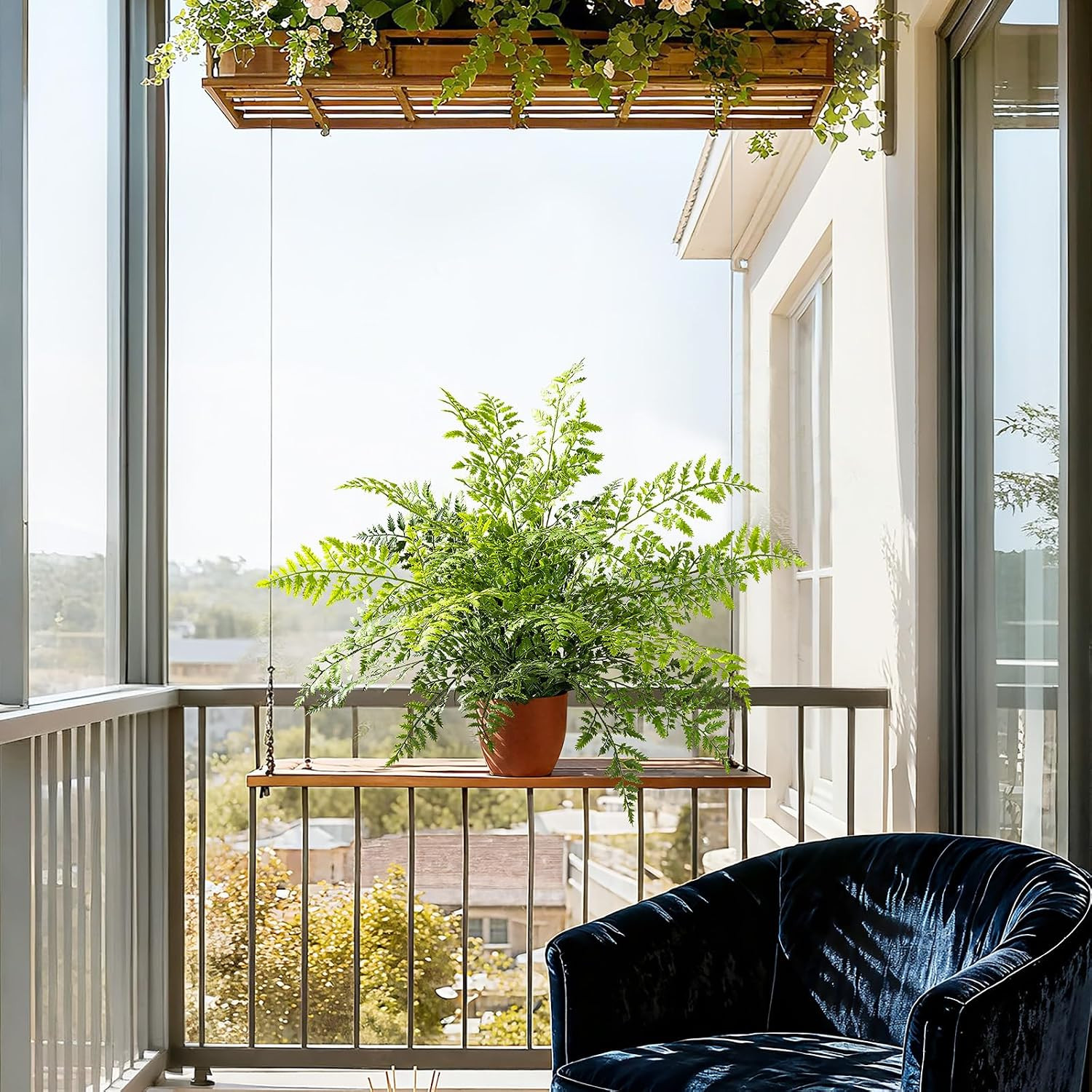 2 Pack Artificial Fern Plants in Pots Artificial Boston Ferns Potted Plants Faux