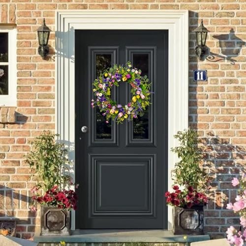 Artificial Spring Wreath 22 Inch Spring Wreaths for Front Door Tulip Wreath