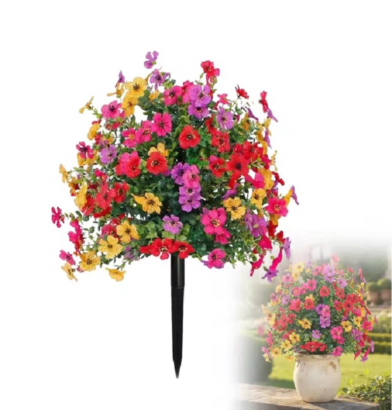 Artificial Flowers For Outdoors Spring Decoration with Spike UV Resistant Garden