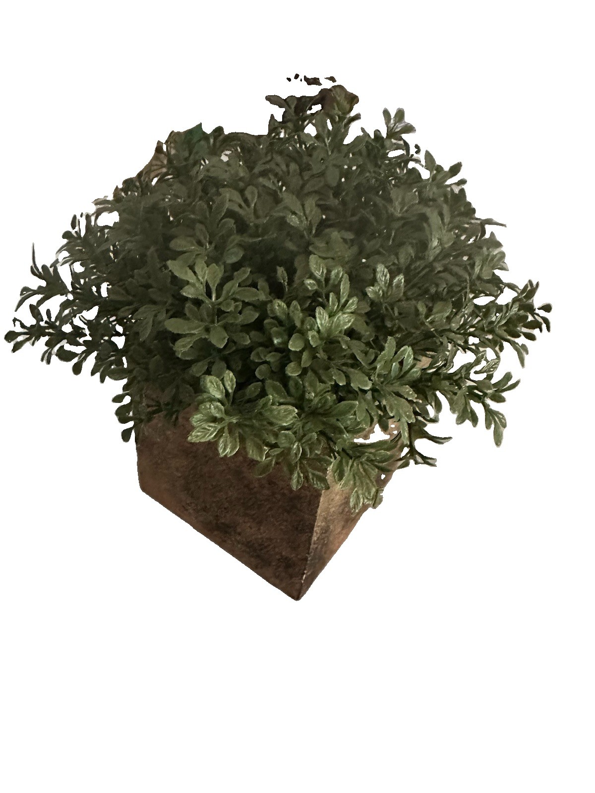 Faux Houseplant Tabletop Artificial Green Plant In Faux Ceramic Square – Decor