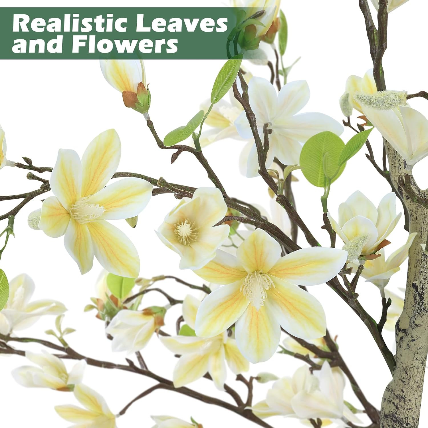 4FT Faux Magnolia Tree – Realistic Indoor/Outdoor Plant for Home Decor