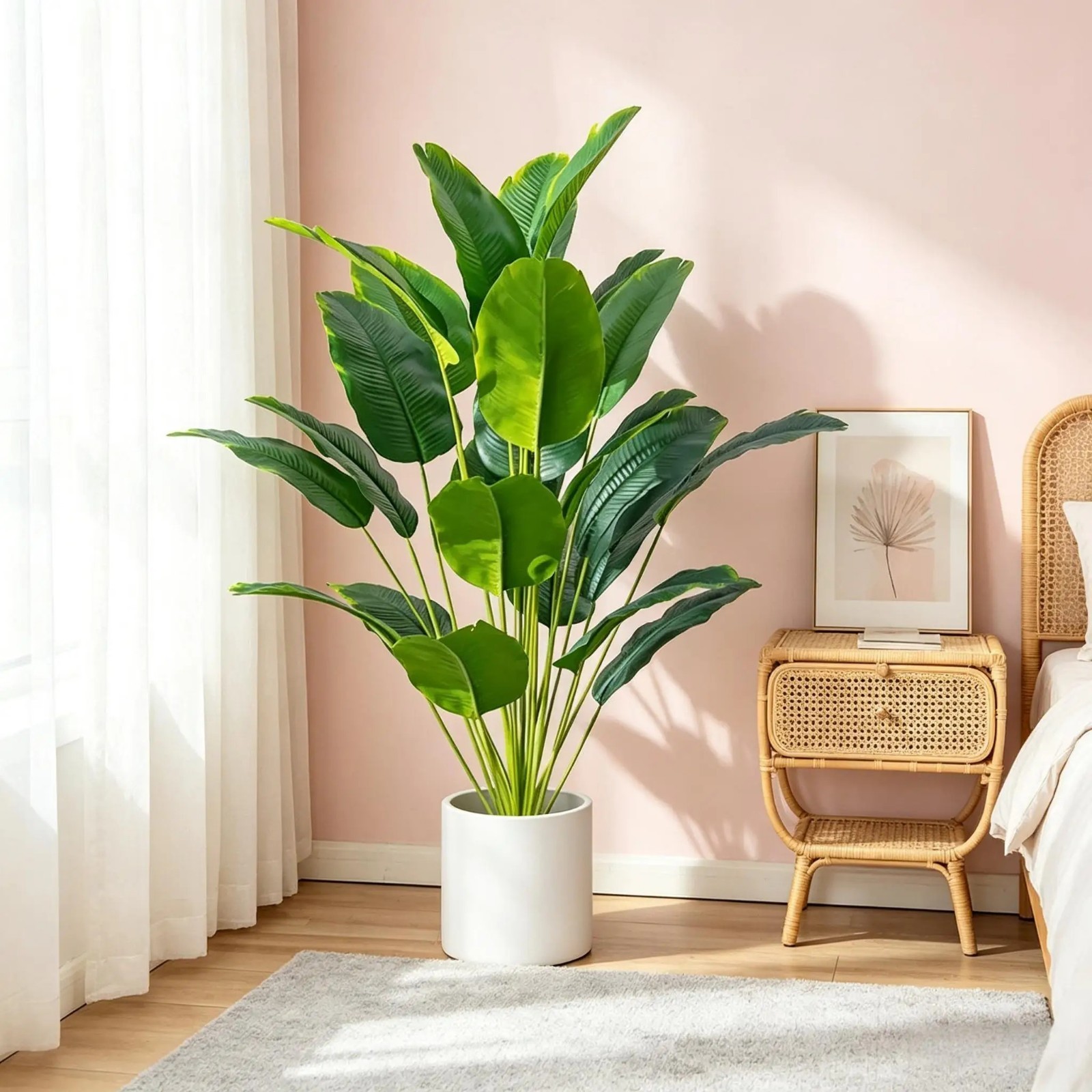 1pc Artificial Plants Large Tropical Palm Tree Fake Banana Plants Leaves Real