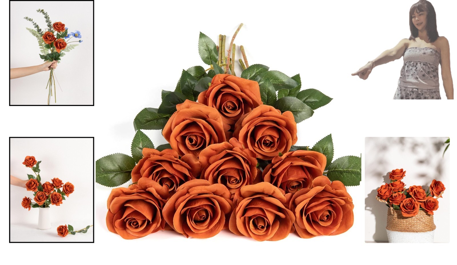 Beautiful 10pcs Non-Toxic Silk Roses for Stunning Home & Wedding Arrangements