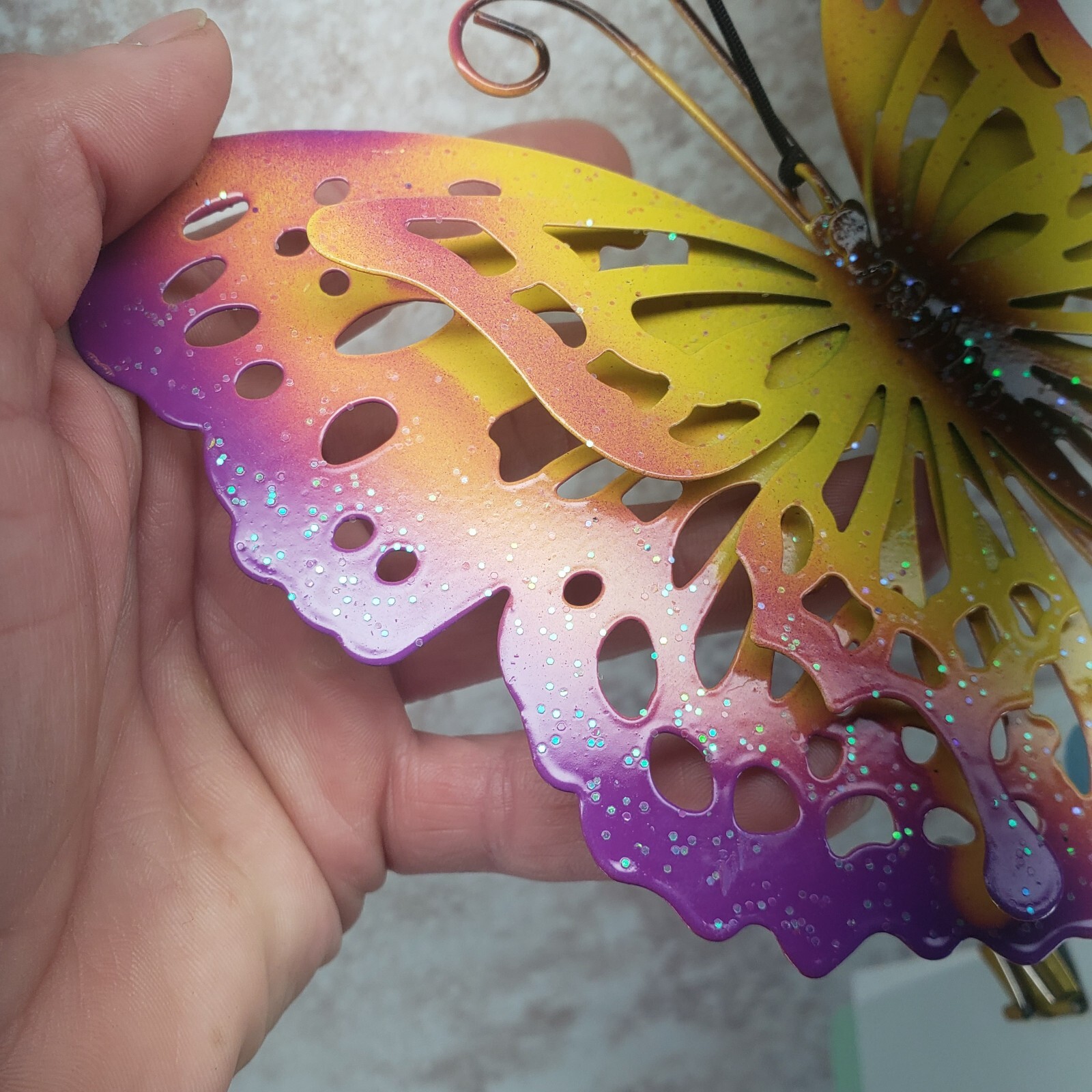 3D Butterfly Flower Decorative Hanging Indoor Outdoor Metal Sign True Living