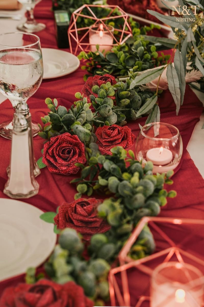Realistic Glitter Foam Roses – 25pcs for Weddings, Bridal Showers & Home Decor