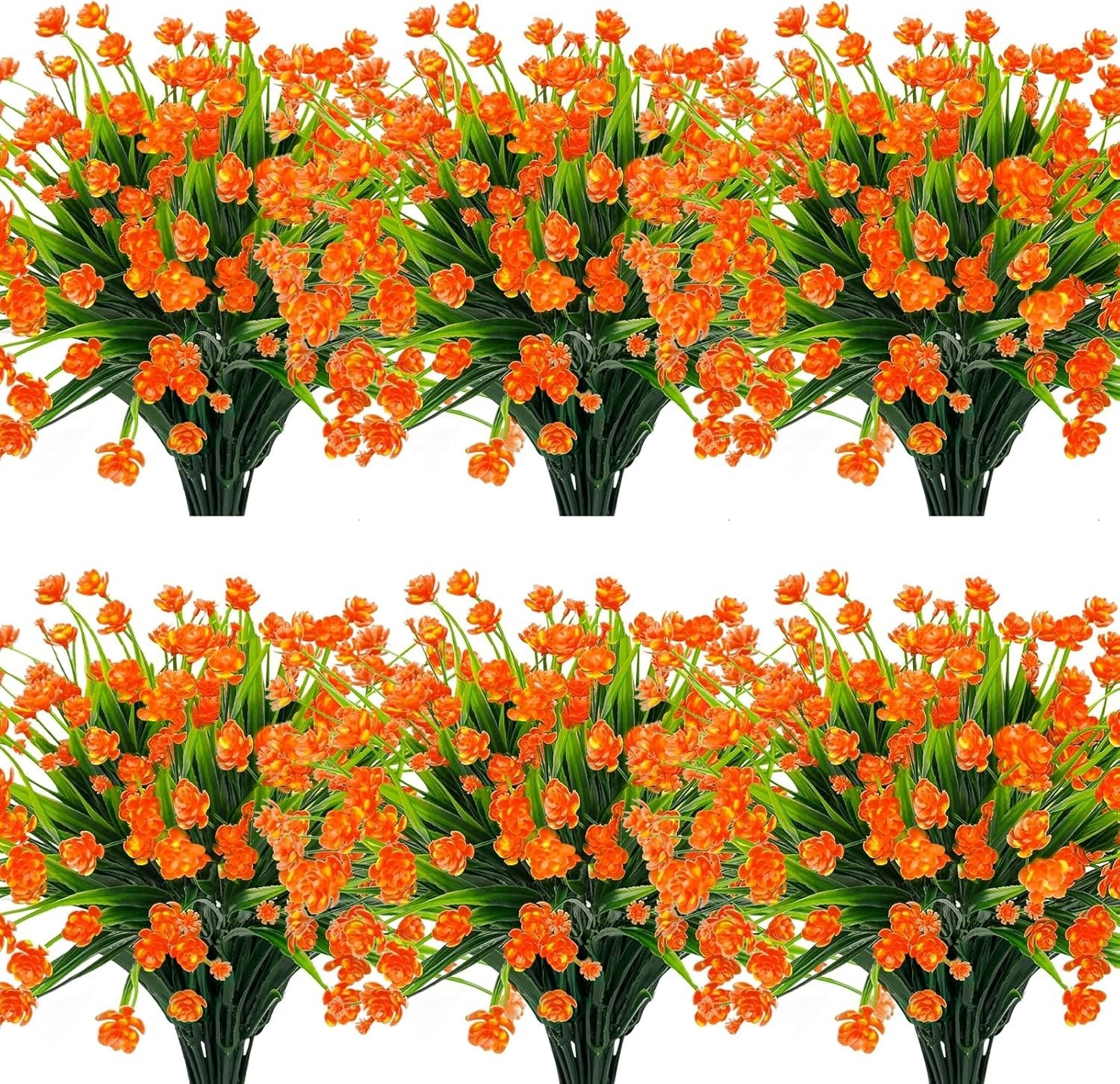 Vibrant 12 Bundles of UV Resistant Artificial Flowers for -Round Elegance