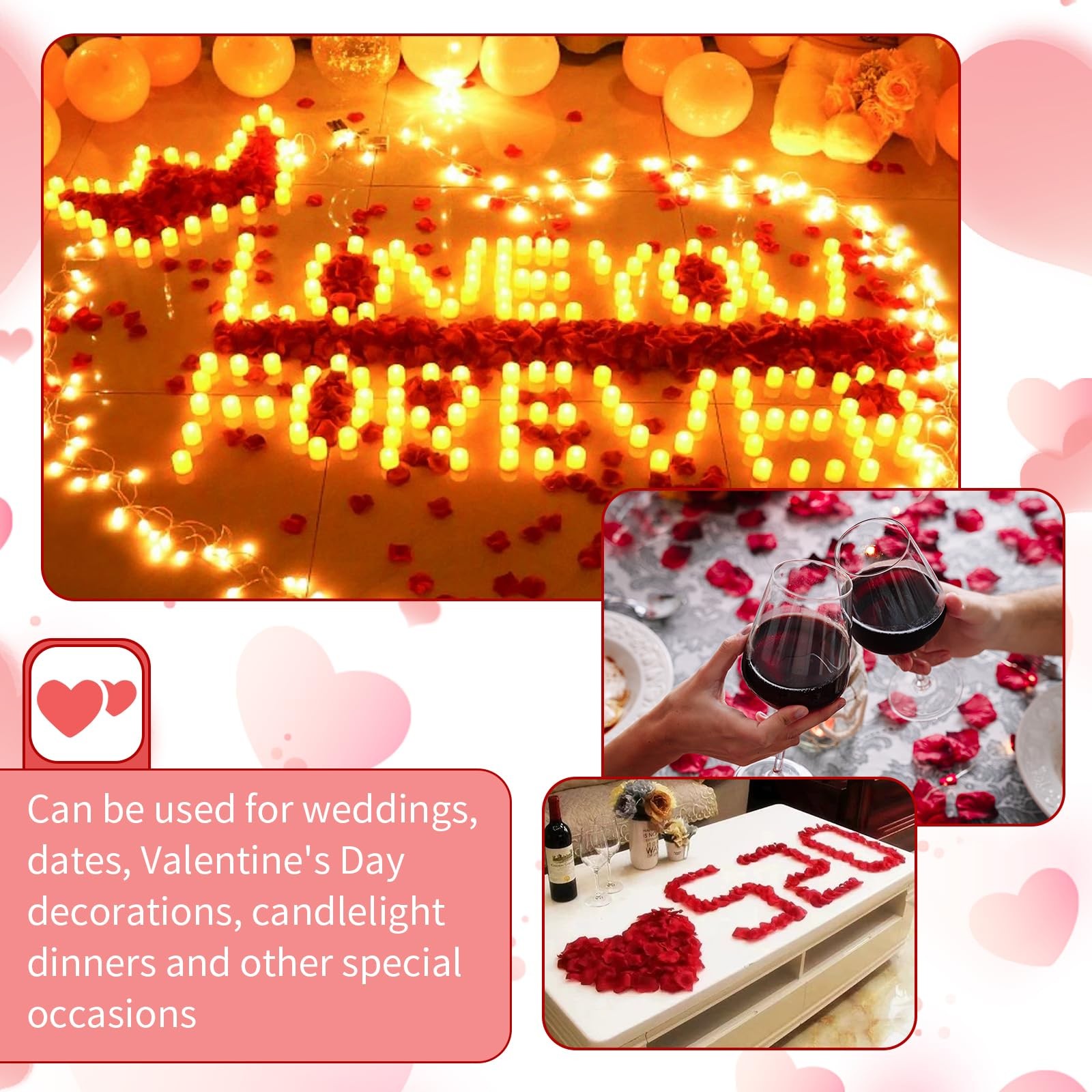 1000 Rose Petals Artificial Fake Flower Dark Red Romantic Wedding Party Decor