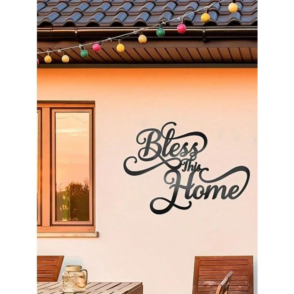“Bless This Home” Metal Wall Art – Rustproof Farmhouse Housewarming Home Decor