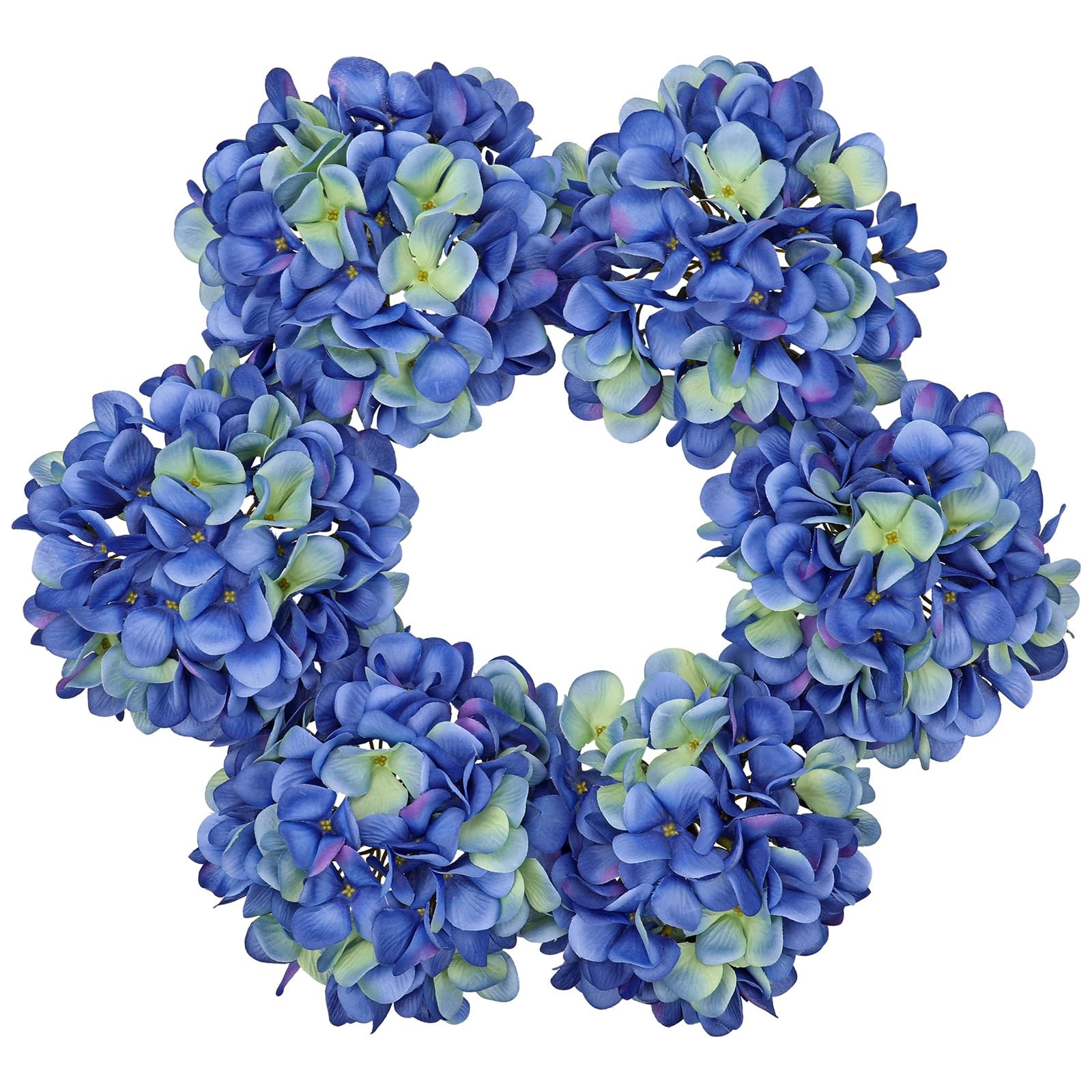 6 Pcs Blue Hydrangea Artificial Flowers Heads with Stems Silk Faux Hydrangea …
