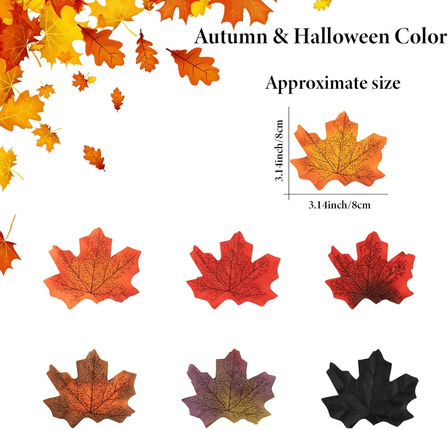 350PCS Fall Maple Leaves – Autumn Fall Maple Leaf Garland Hojas De Otoño Para De