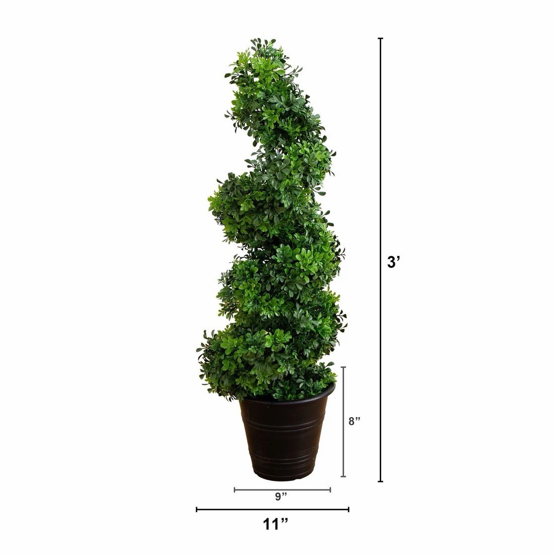 3’ UV Resistant Boxwood Spiral Topiary Artificial Tree Indoor/Outdoor