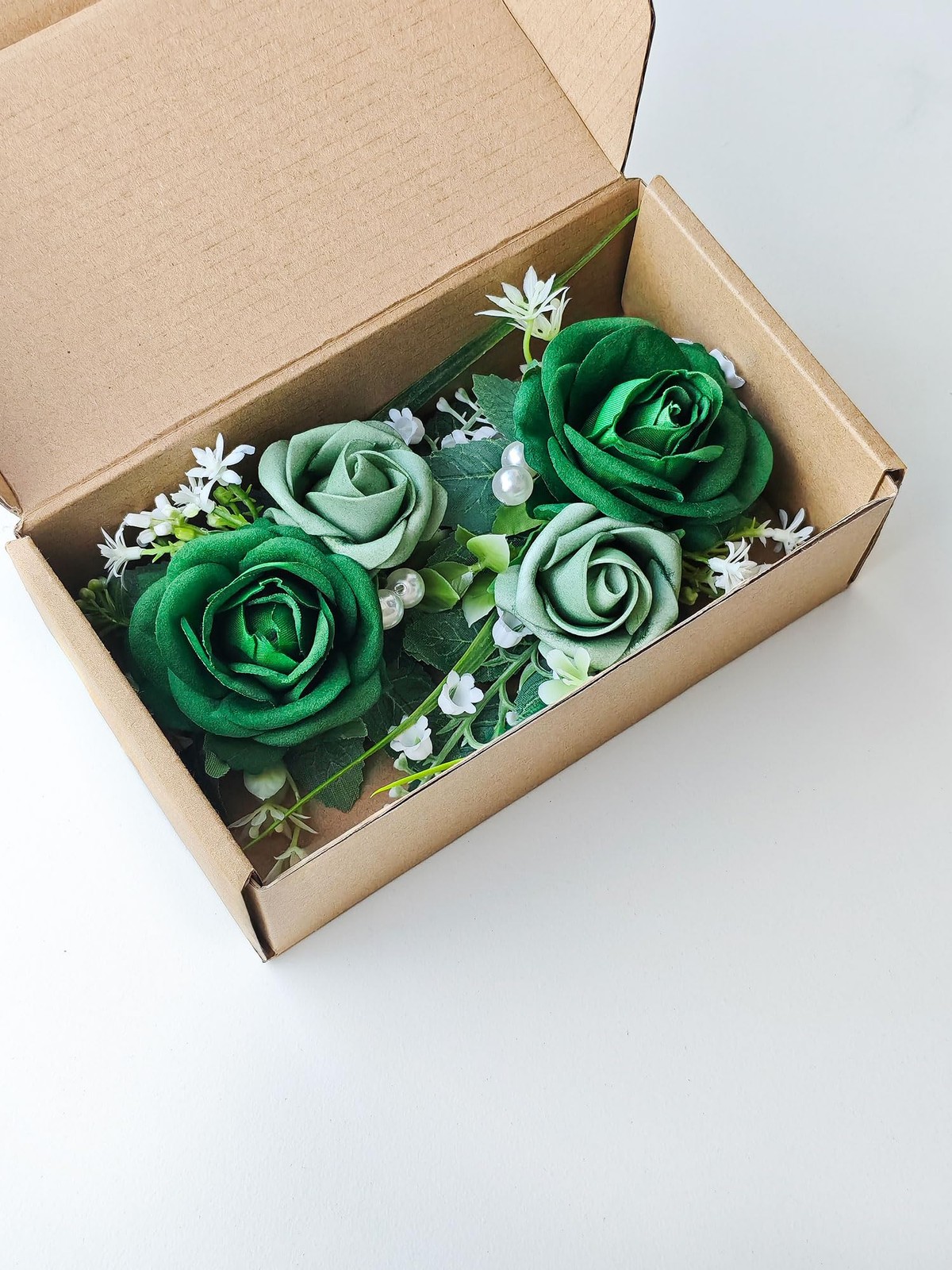 2 PCS Boutonniere Men Suit Decor Flower Groom Groomsmen Green Wedding Prom