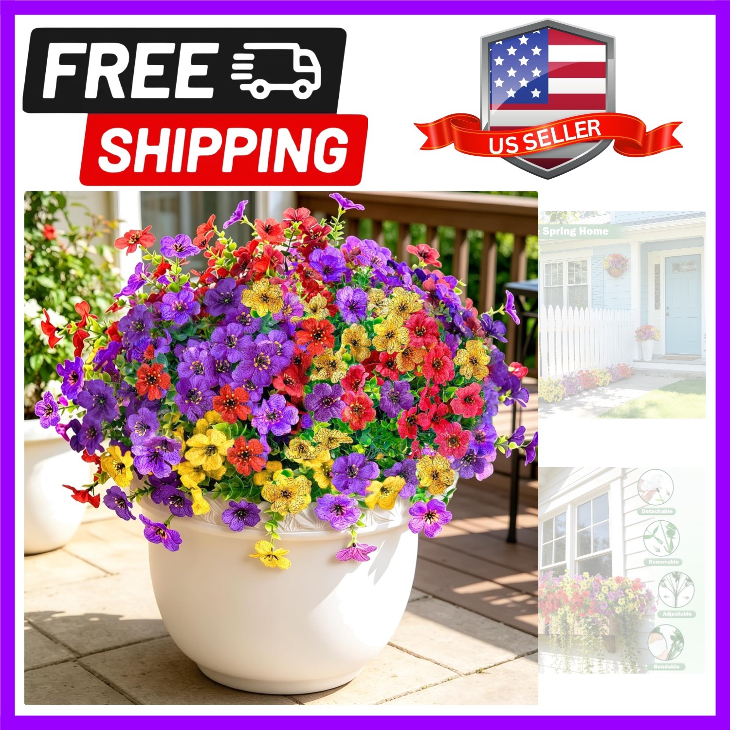 Vibrant 12-Bundle Eucalyptus Violet Artificial Flowers – No Maintenance Needed