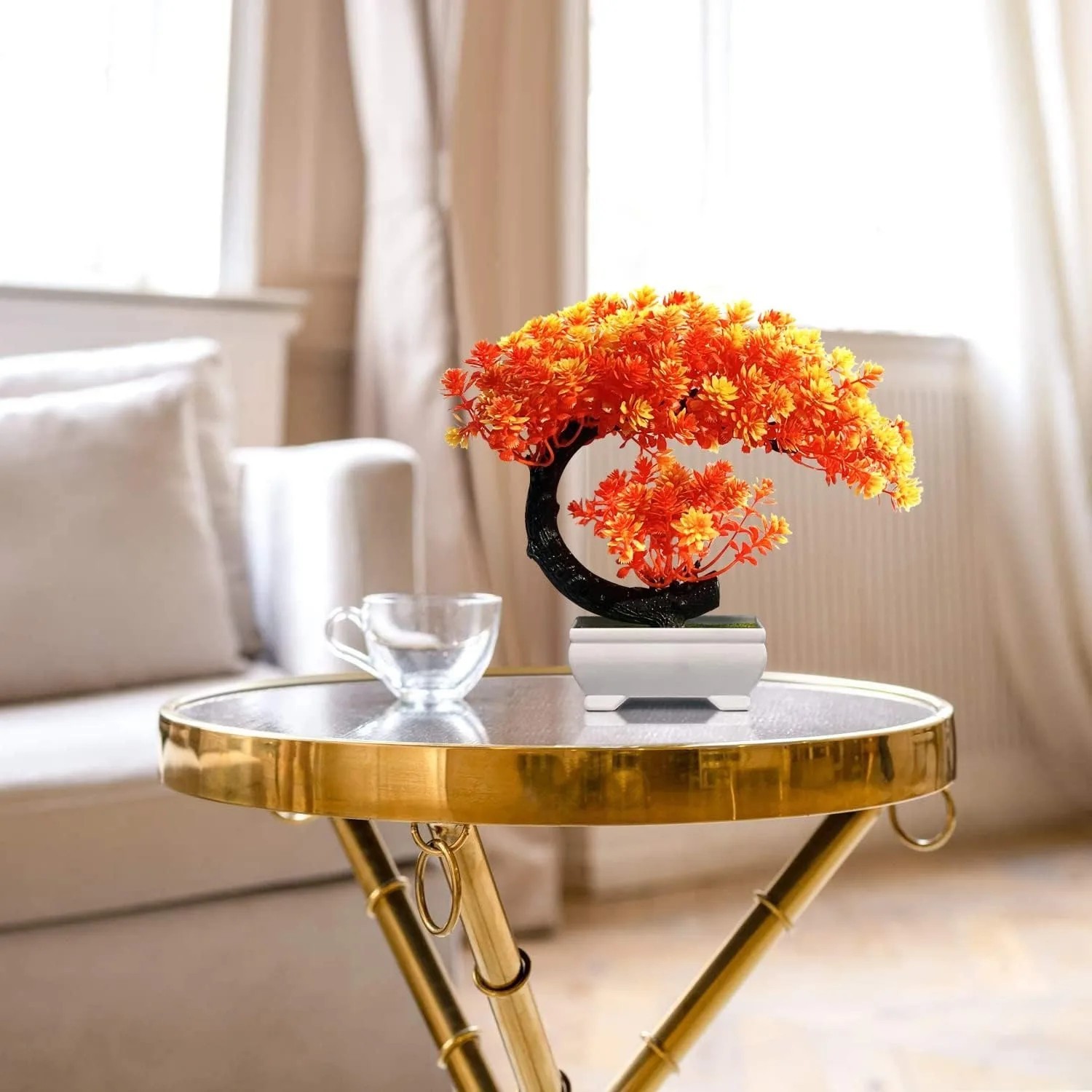 1pc Artificial Bonsai Plant Fake Flower Tree Potted Table Decor – NEW
