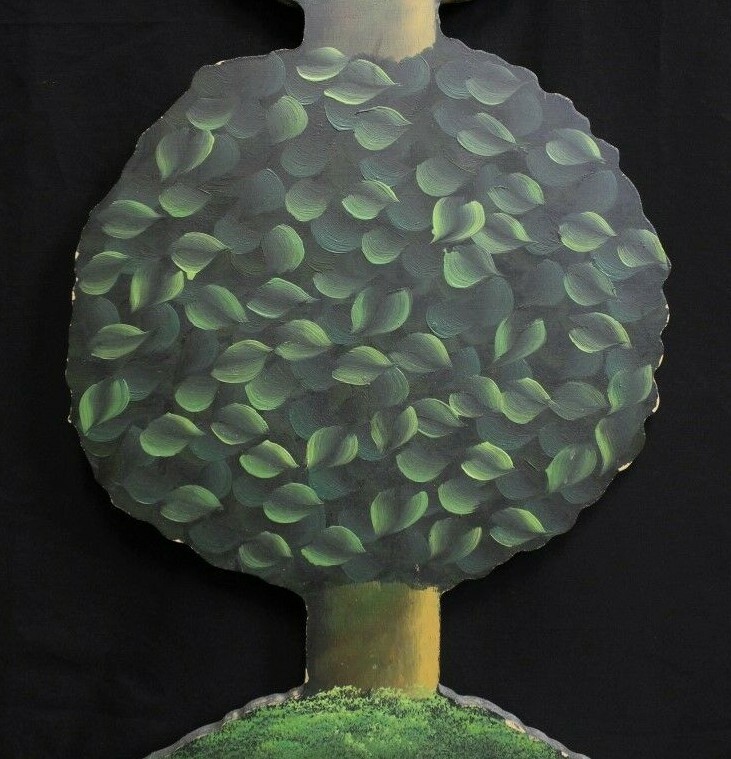 “Wooden Hand-Painted Topiary Stand”
