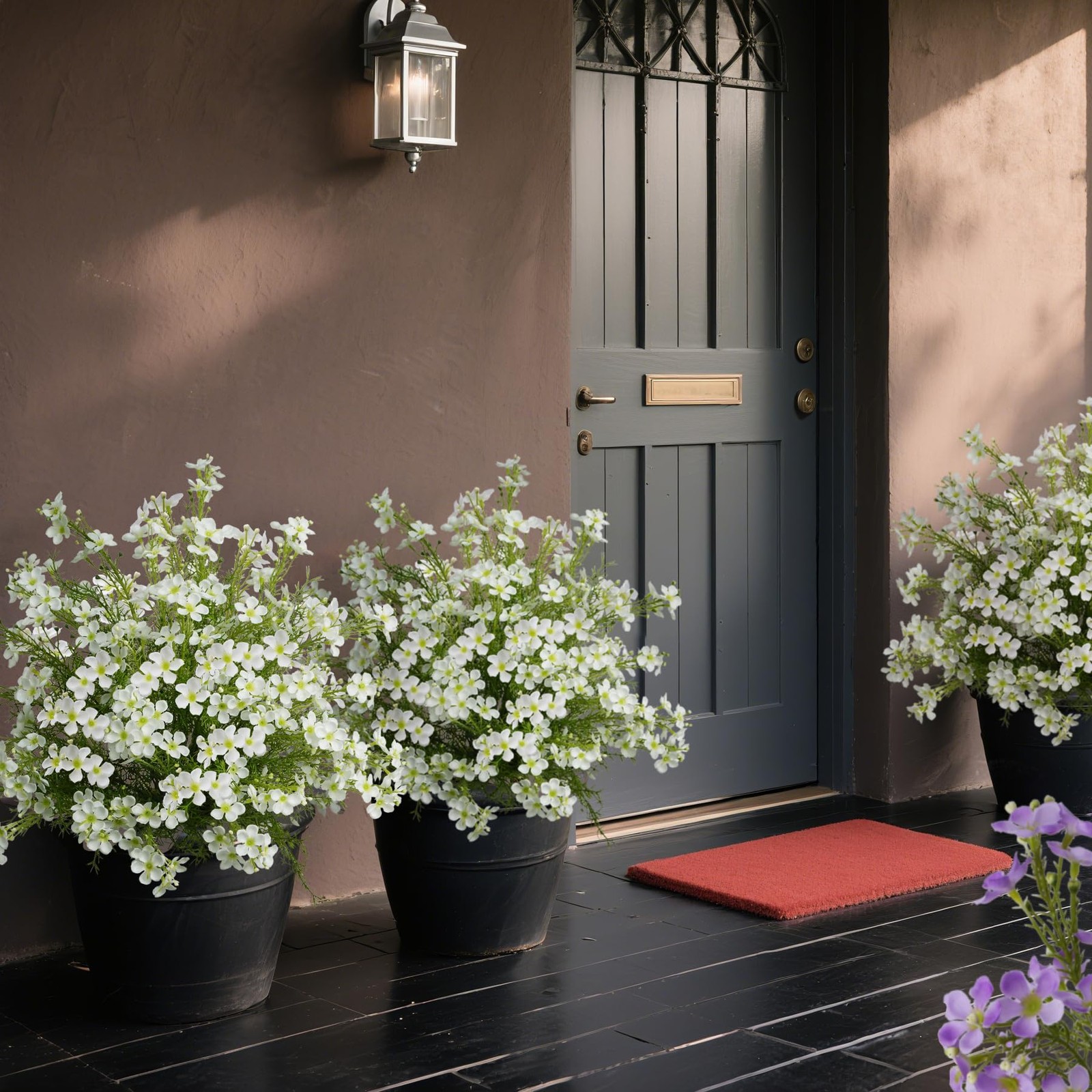 Outdoor Artificial Flowers for Outdoors, Faux Wildflower Hydrangea Bouquet fo…