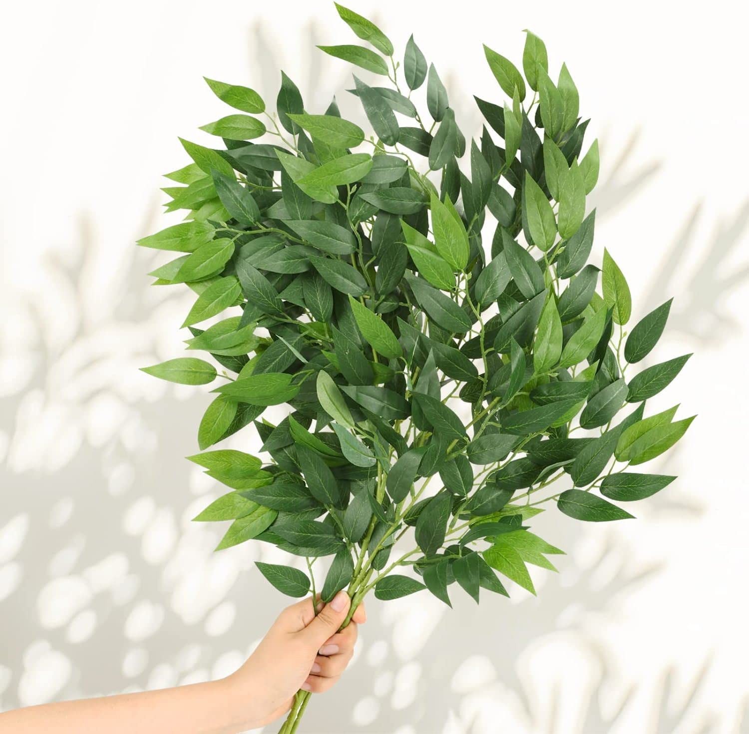 Artificial Italian Ruscus Greenery Stems 27in Faux Green Leaf Garland Branche…