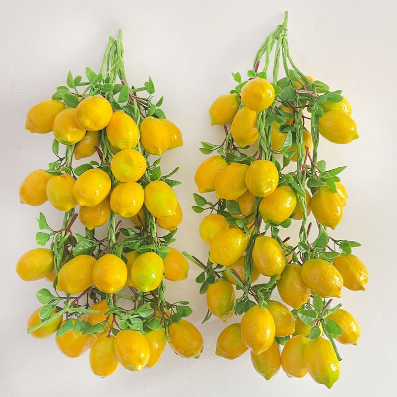 Simulat Artificial Lemon String Fake Fruit Disply Wall Hanging Home Party Decor