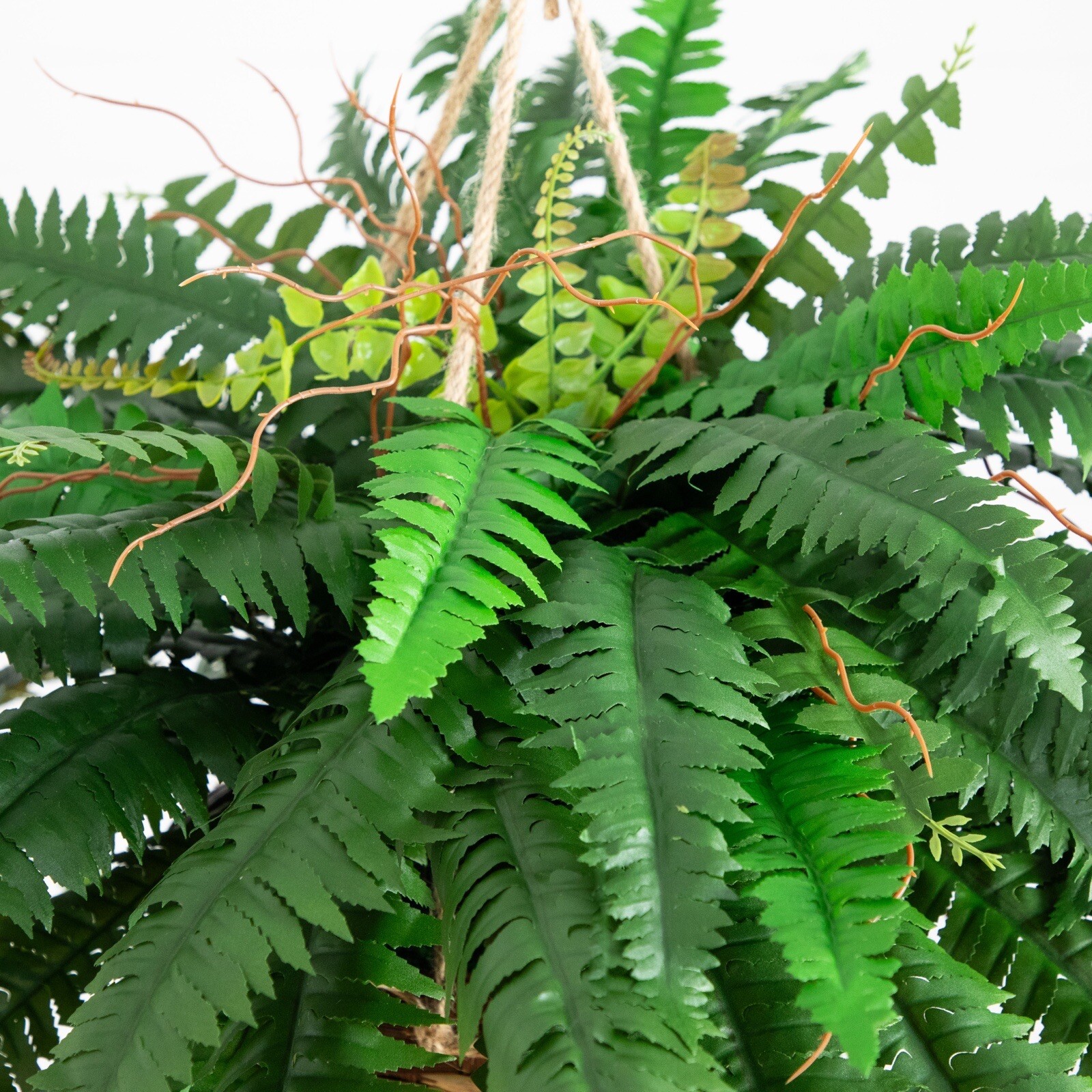 32” Artificial Large Boston Fern Plant In Hanging Basket Home Decor. Retail $99