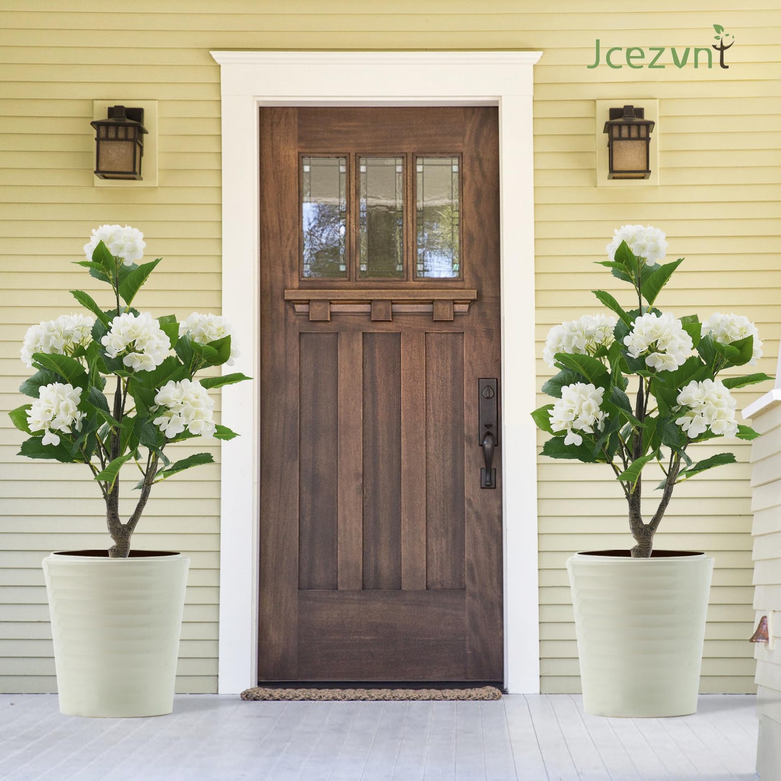 Artificial Hydrangea Tree 2 Pack, 3FT Faux Hydrangea Plant in Pot with White …