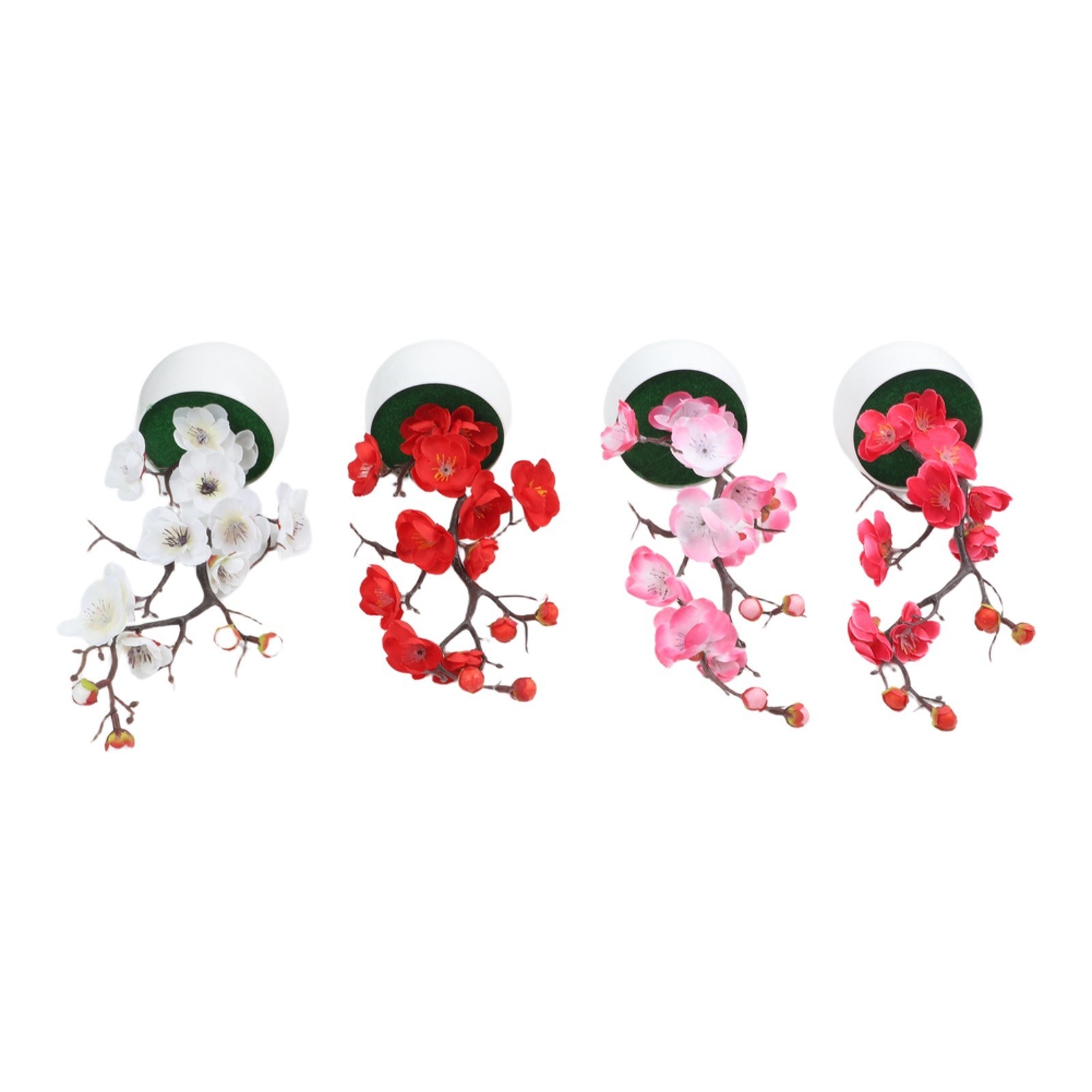 1pc Artificial Wax Plum Blossom Bonsai Branch for Indoor Outdoor Display