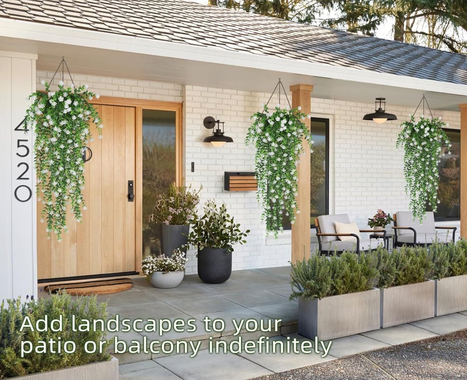 3pc Artificial Fern Plant Fake Eucalyptus Leaf Hanging Flower Vine Home Decor