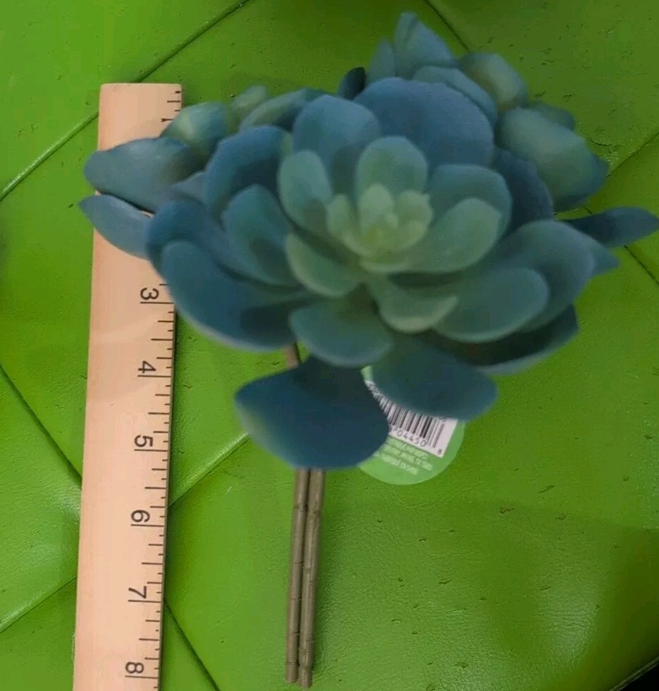 Artificial Green Blue Cluster Succulents Echeveria (3) Picks Spring