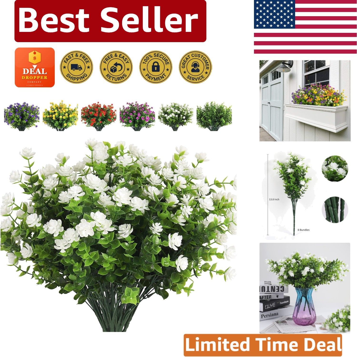 Seasonal White Lotus Flowers – UV Resistant and Perfect for Indoor/Outdoor Use
