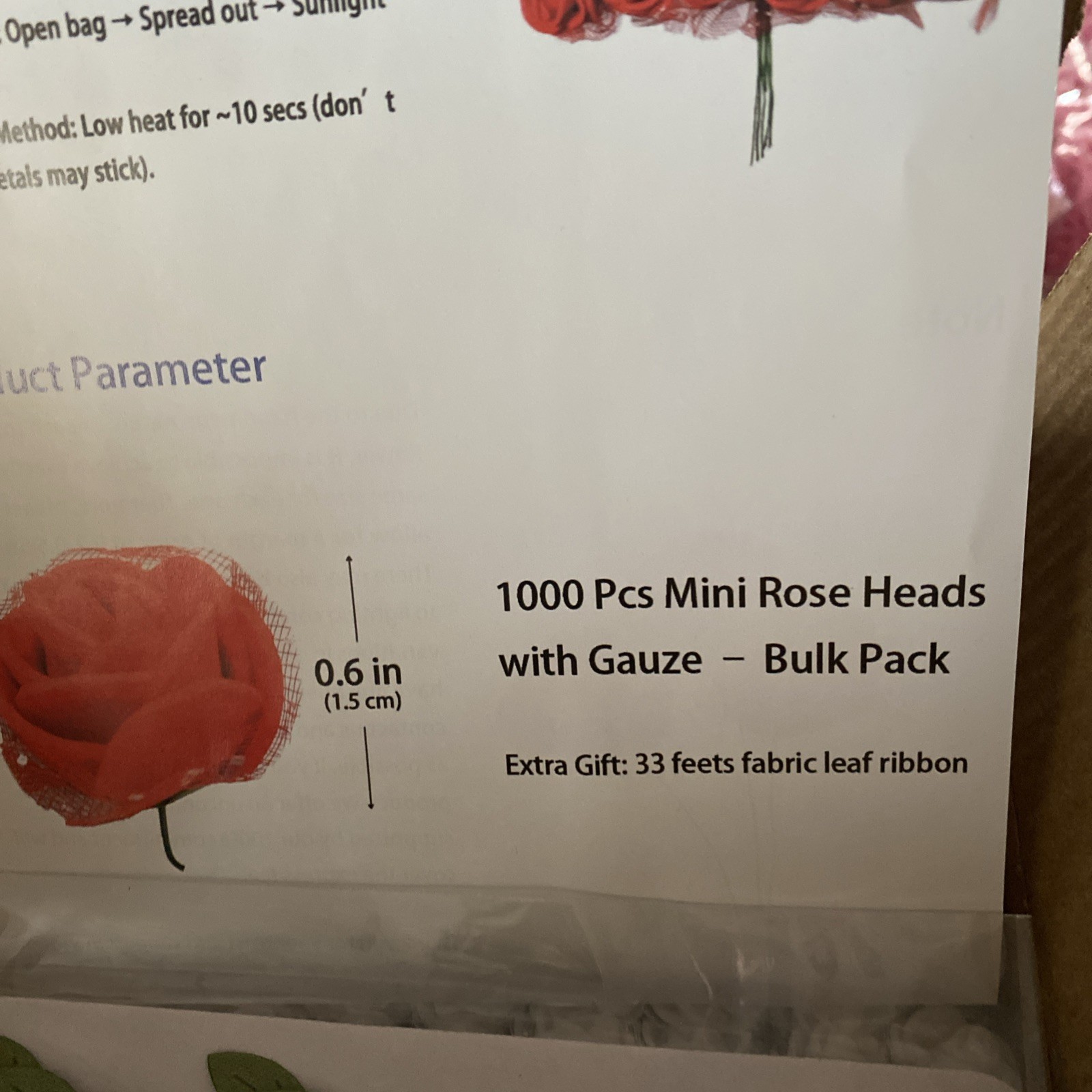 1000. PCS White. Artificial Foam Rose Heads 0.06 Faux Flowers For Crafts