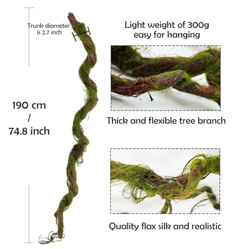 190cm/74.8inch Flax Silk Bendable Artificial Tree Trunk Fake Tree Twigs Big