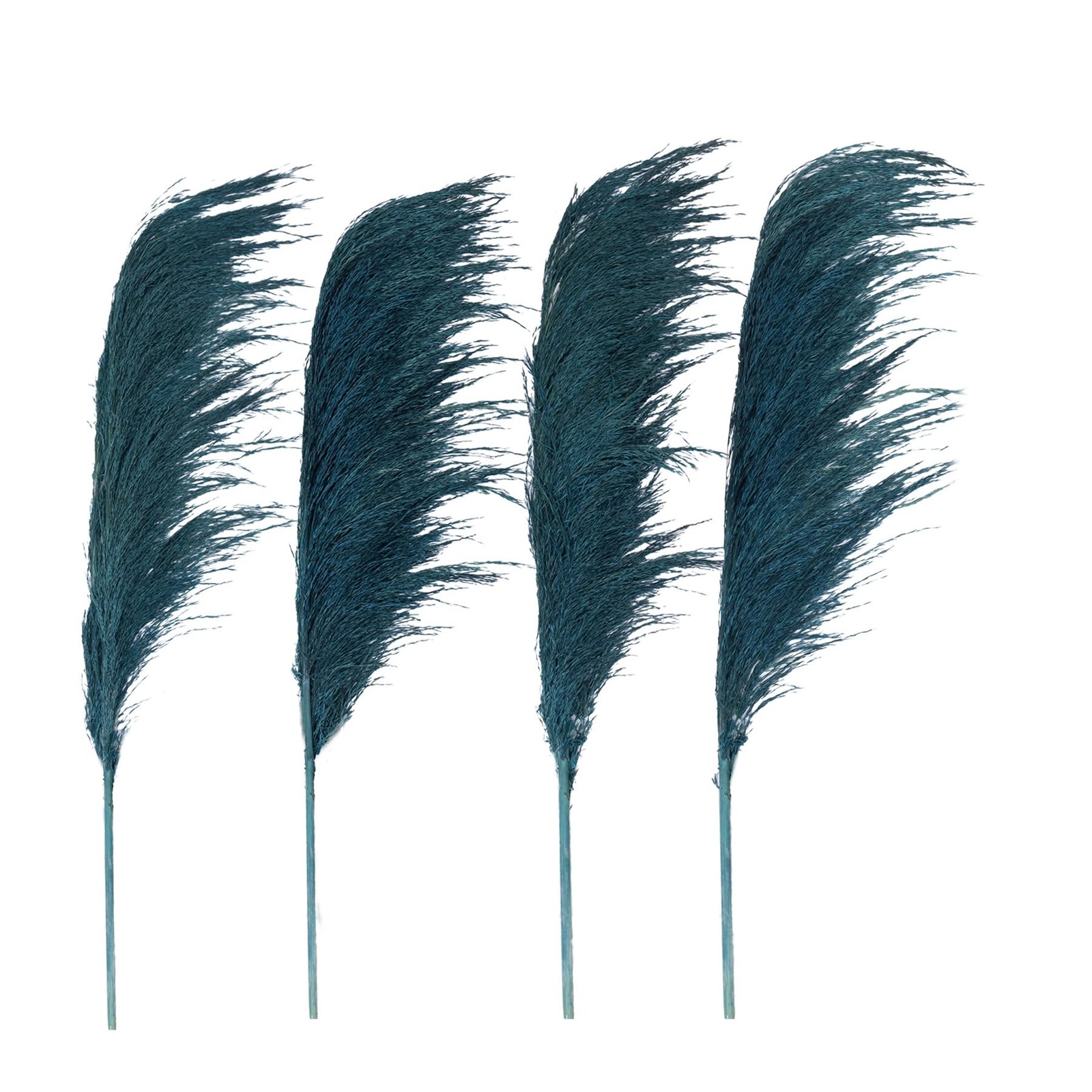 8 PCS Blue Teal Pampas Grass Decor 31.5 Inch Tall Natural Dried Floral