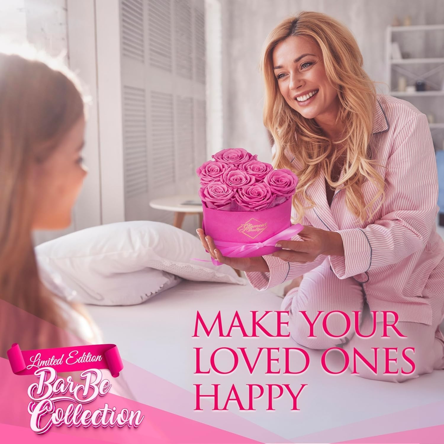 7 Flower Forever Heart Shape Box, Mothers Day Gift For Mom, Eternal Preserved…