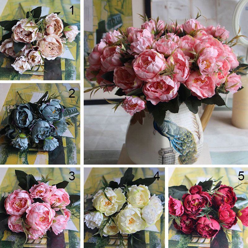 Artificial Peony Flower For Wedding Party Home Decor Fake Flowers Bridal Bouquet