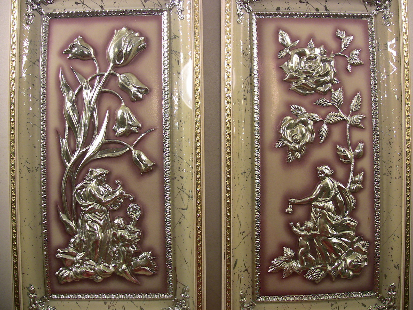 Vintage Cherub Pictures Wall Decor Goddess Nymph Flower Garden Shabby Cottage 3D