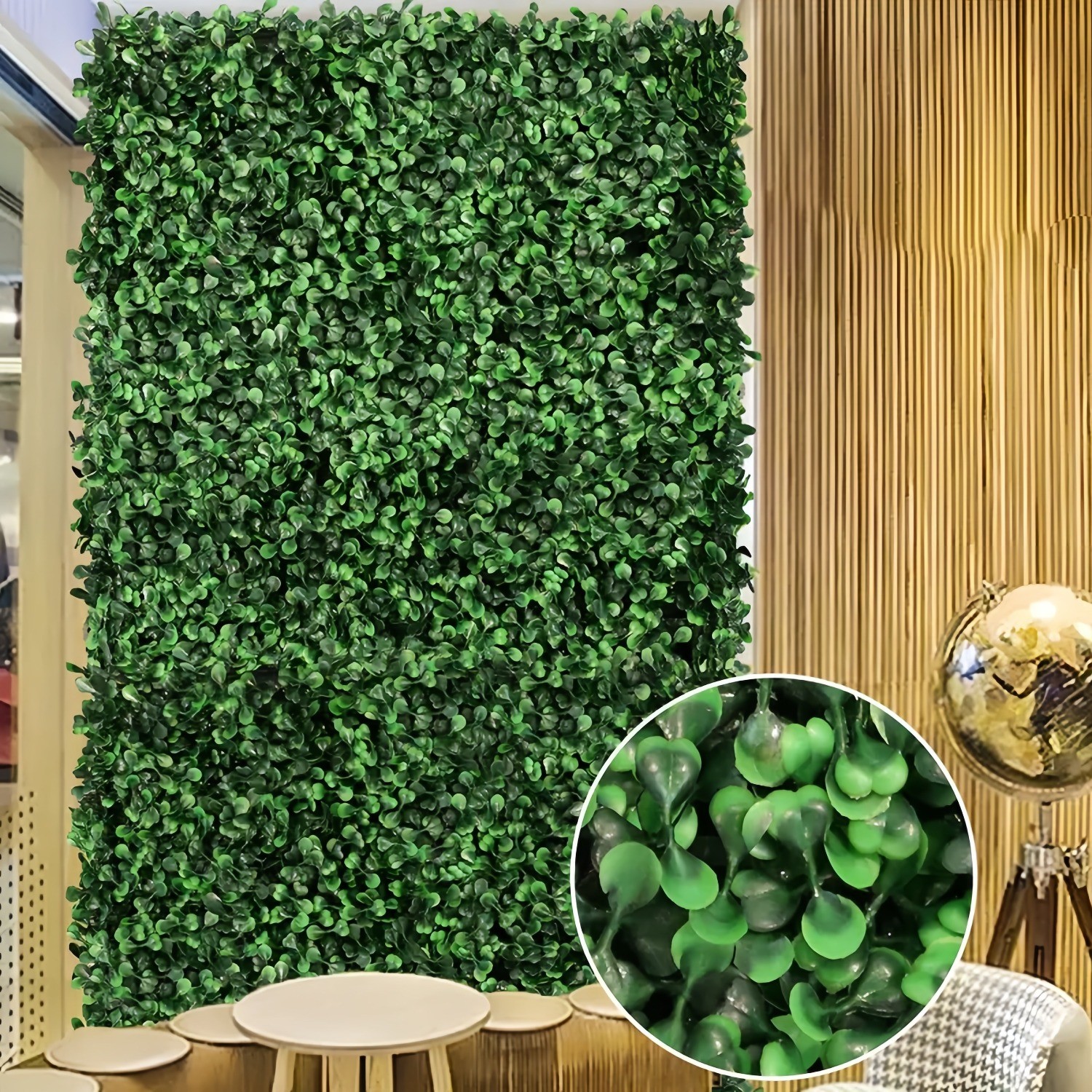 47.24″x23.62″ Faux Boxwood Panels 3Pcs Outdoor Garden Wall Decoration