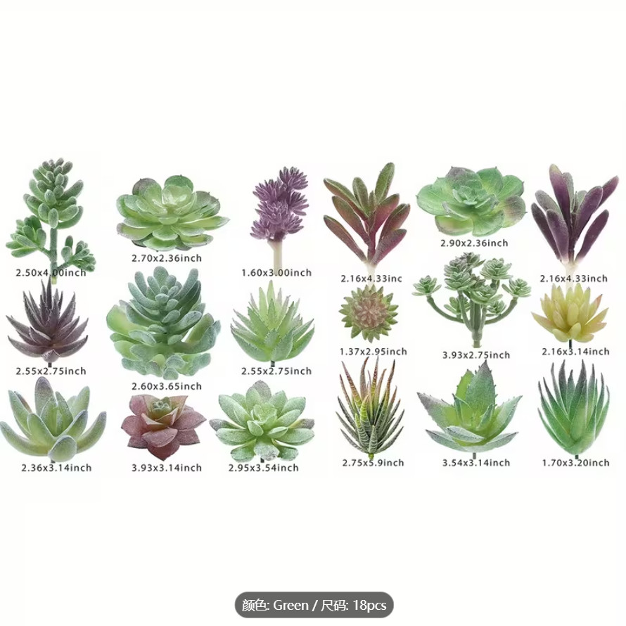 Assorted Faux Succulent Plant 10 pc Set – Artificial / Fake Realistic Indoor