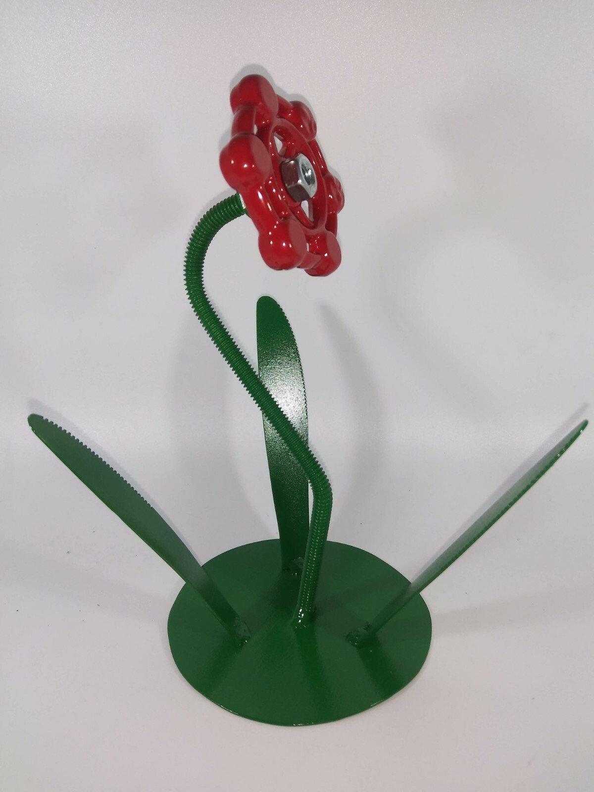 Red Metal Flower, Faucet Flower Metal Art, miniature flower gift Valentines Gift