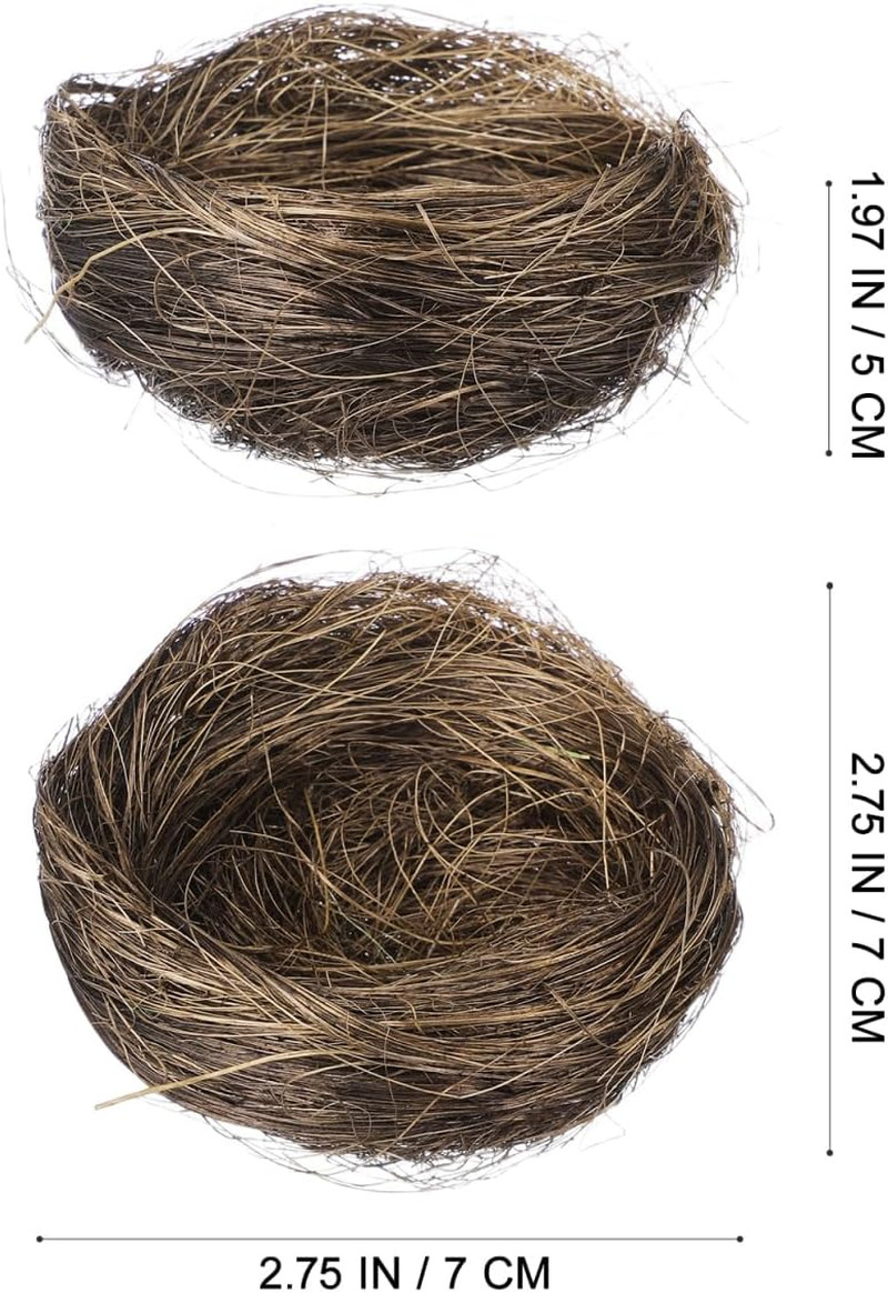 16Pcs Simulated Bird Nest Mini Artificial Bird Nest Fake Ornament for Christmas