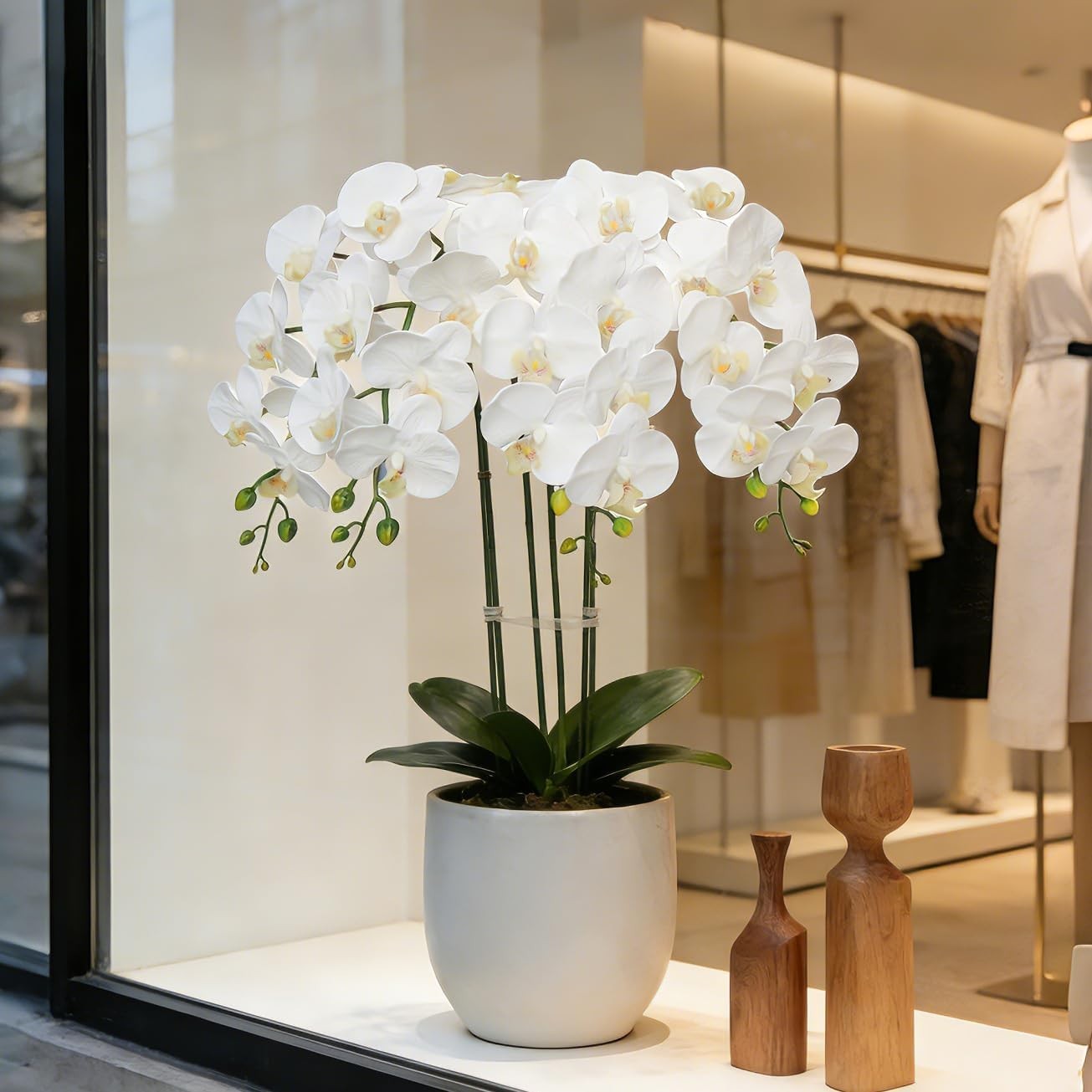 Artificial Phalaenopsis Orchid Flowers 38 Inches White Pack of 2 Home Office …