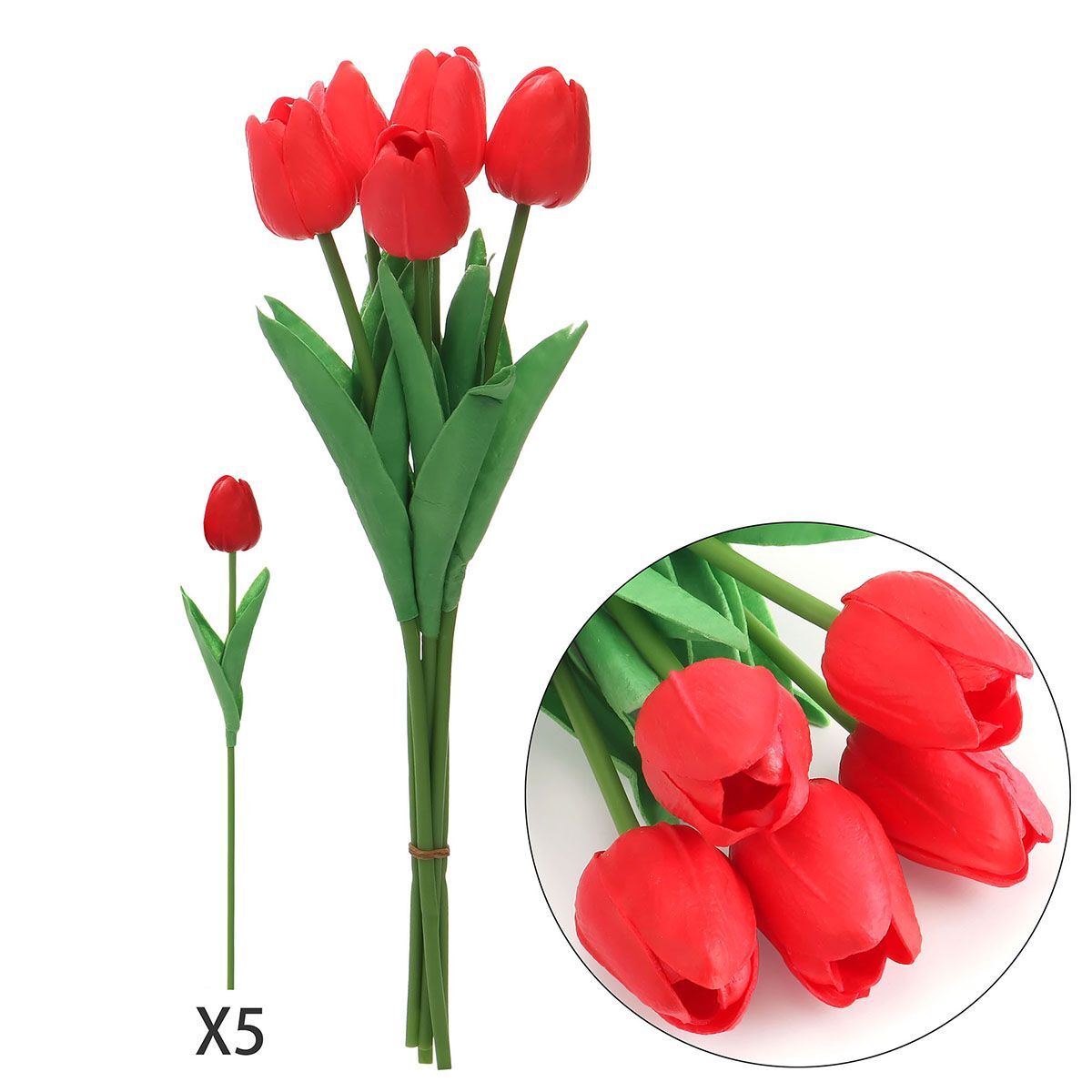 5/10pack Artificial Fake Tulip Flowers Real Touch Pop Wedding Floral Home Decor